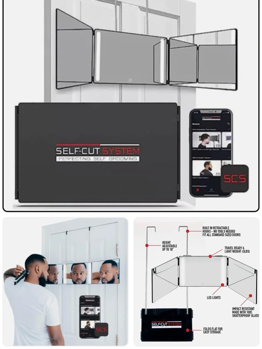 Self cut system 360° Mirror cut your hair like a pro